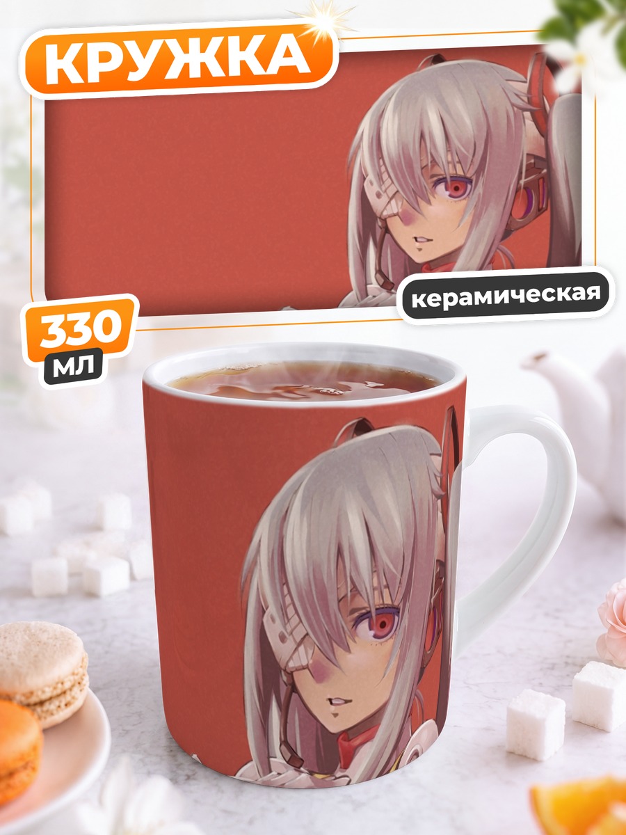 Кружка керамическая Мику Хацунэ в белом