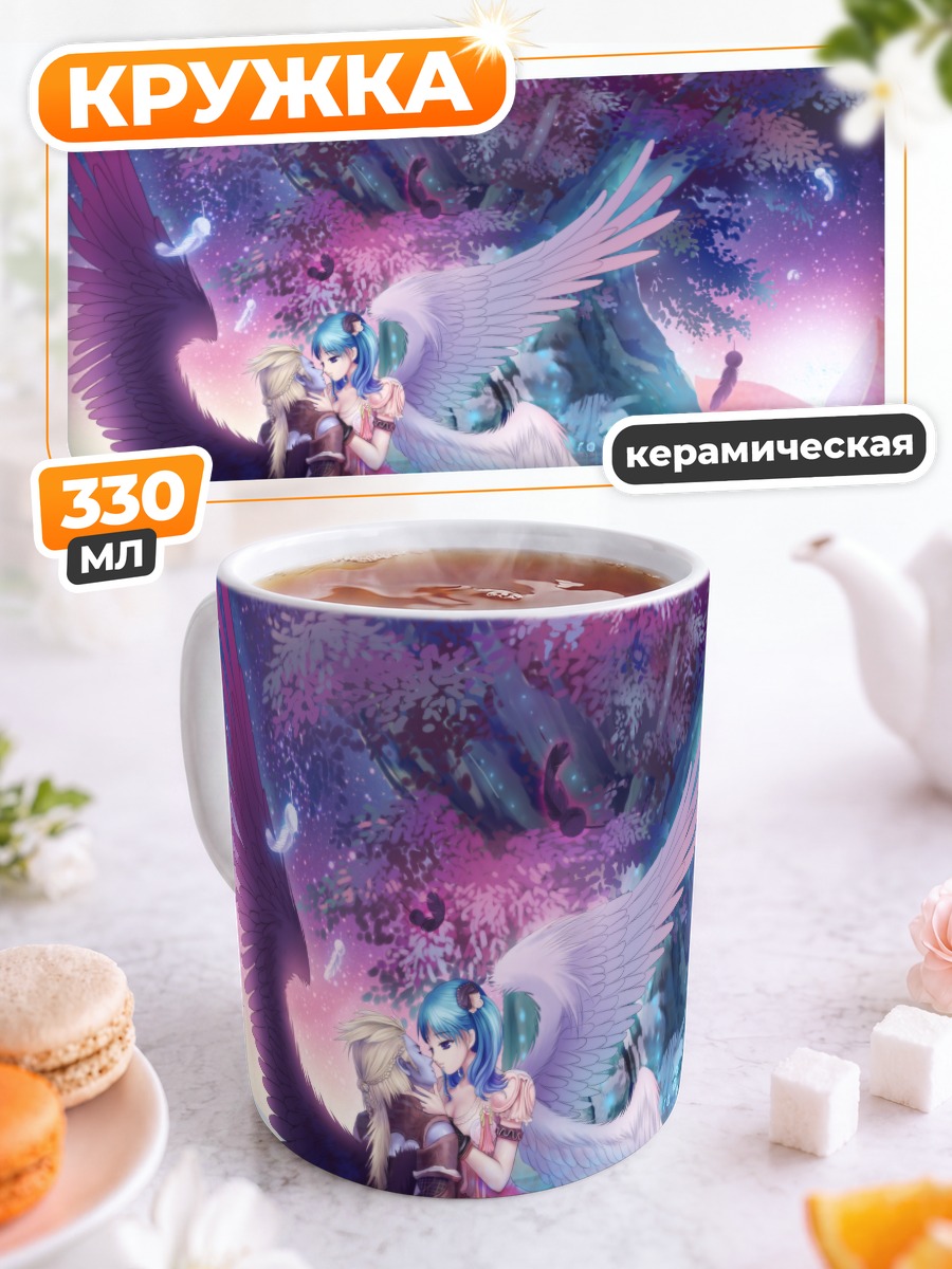Кружка керамическая Ангел в сакуре