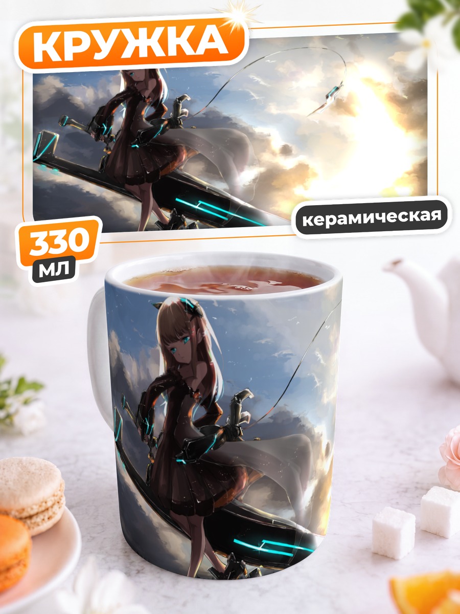 Кружка керамическая Мику Хацунэ с косой