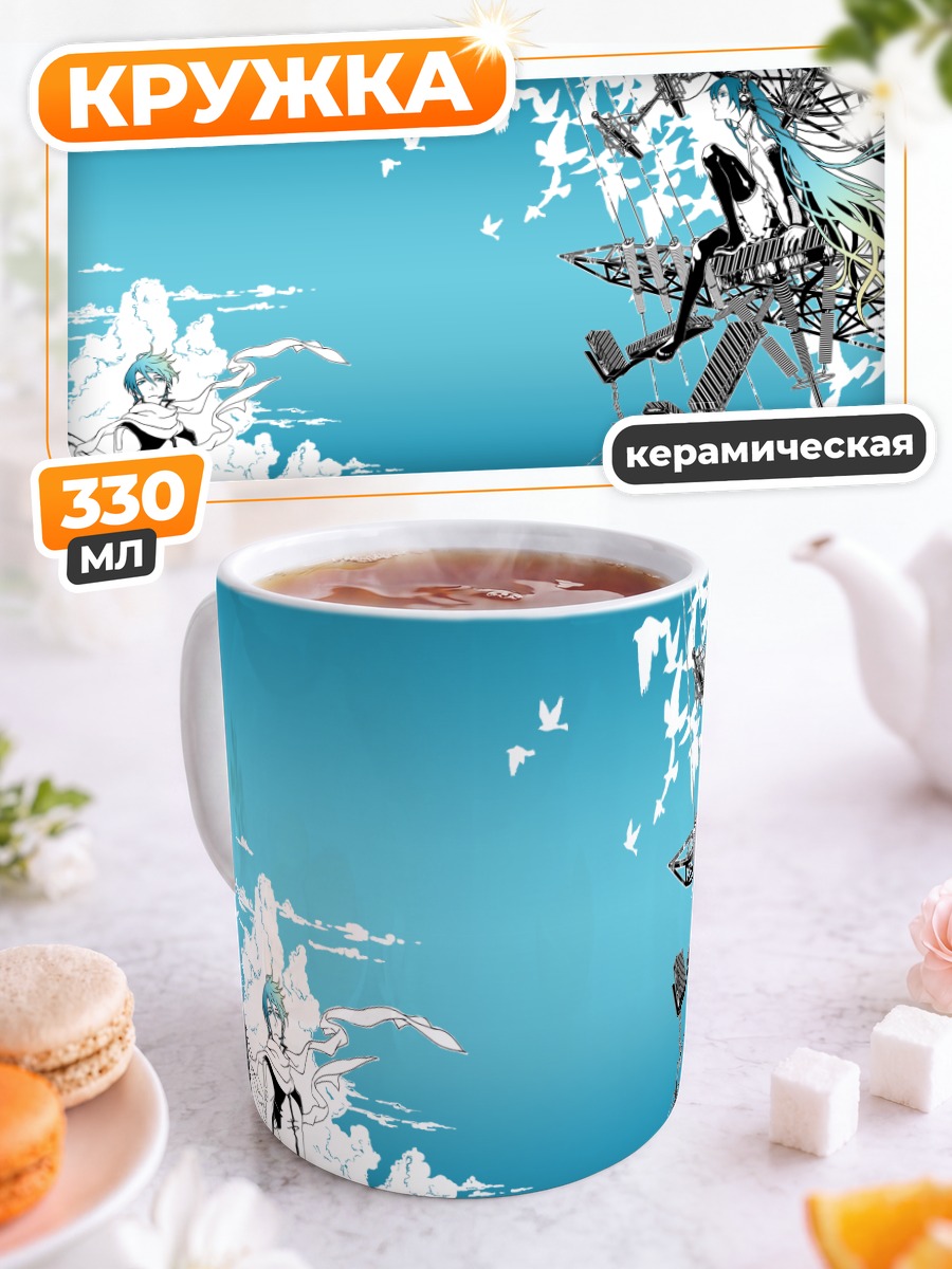 Кружка керамическая Мику Хацунэ и птицы