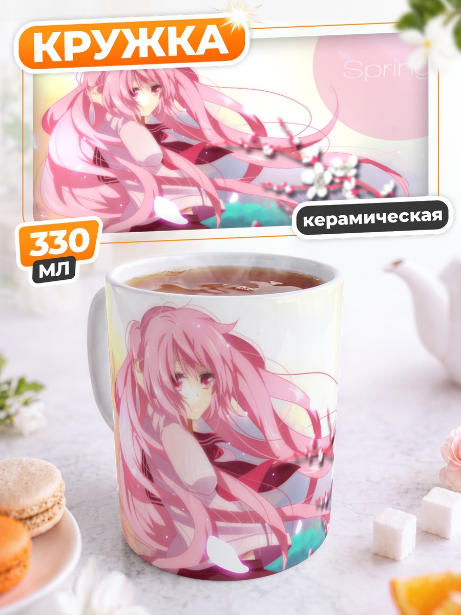Кружка керамическая Мику Хацунэ в сакуре