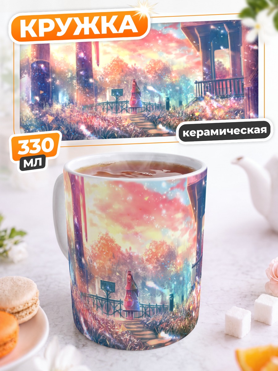 Кружка керамическая Прогулка в цветущем саду