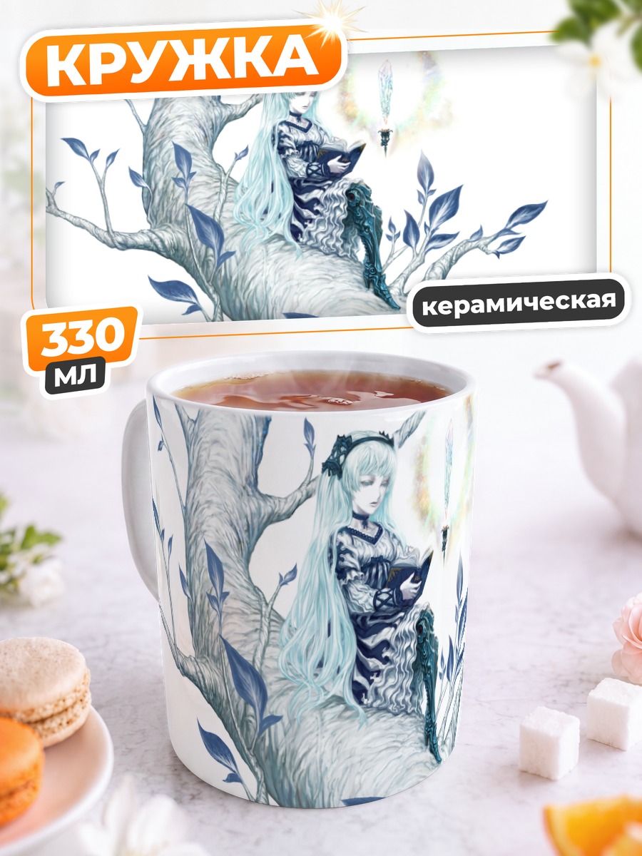Кружка керамическая Мику Хацунэ на дереве