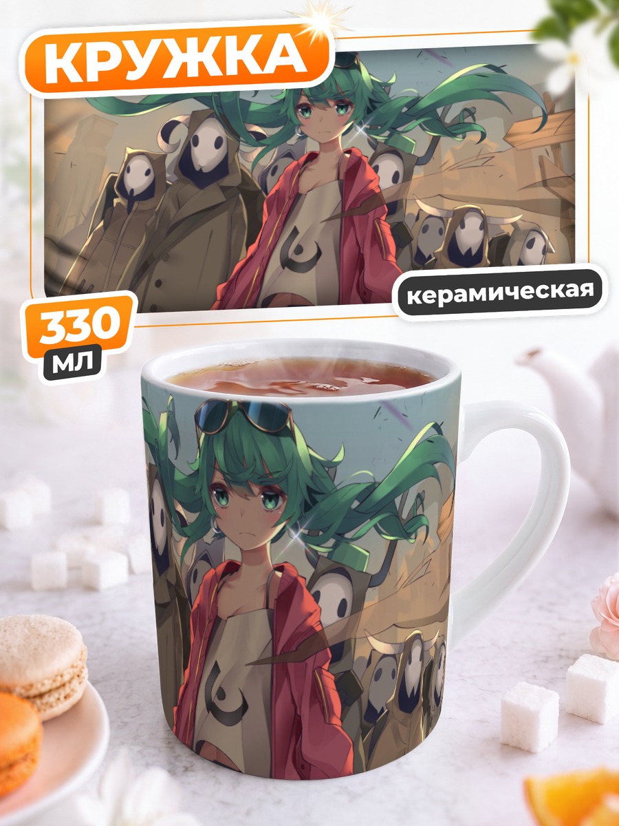 Кружка керамическая Мику Хацунэ и маски