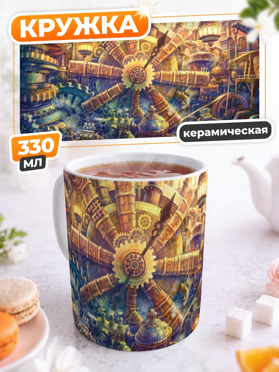 Кружка керамическая Индустриальный механизм