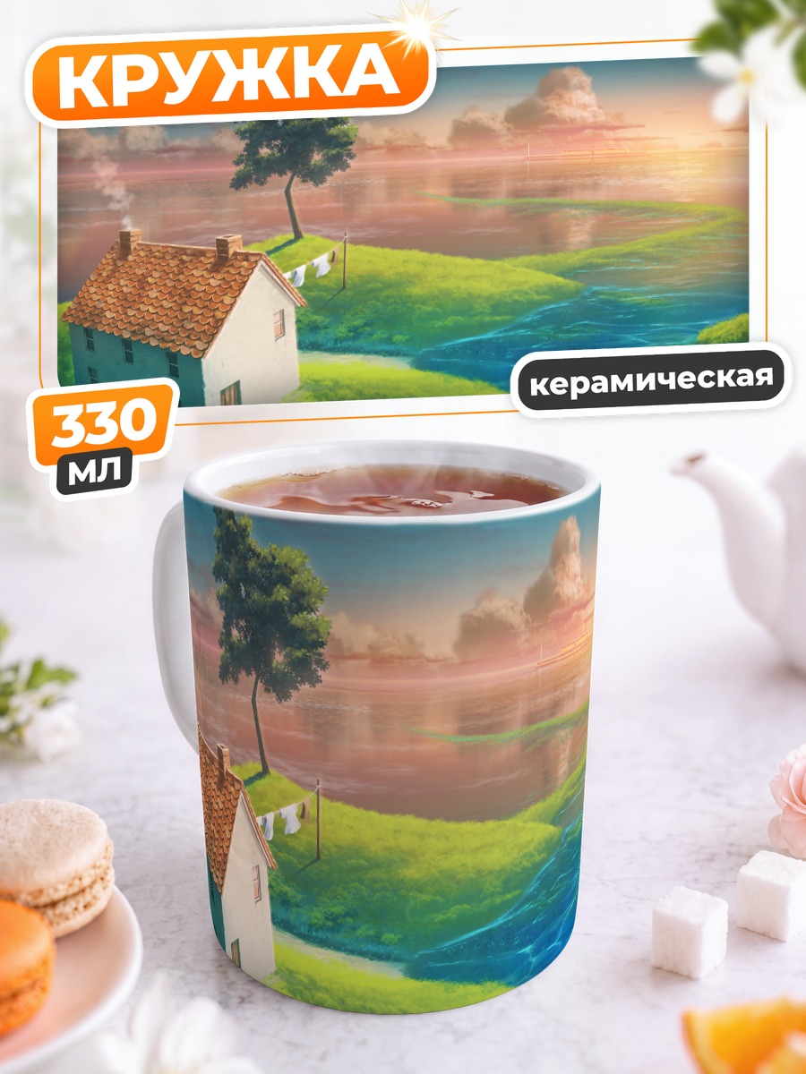 Кружка керамическая Маяк в закате