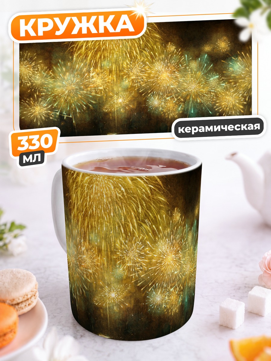 Кружка керамическая Золотой салют