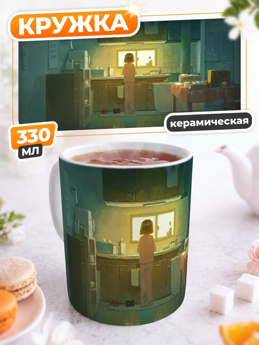 Кружка керамическая Уютный завтрак на кухне