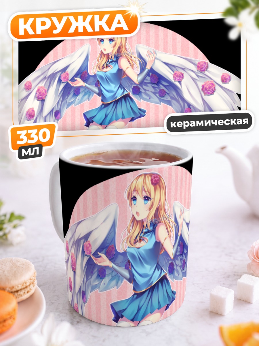 Кружка керамическая Ангел с розами