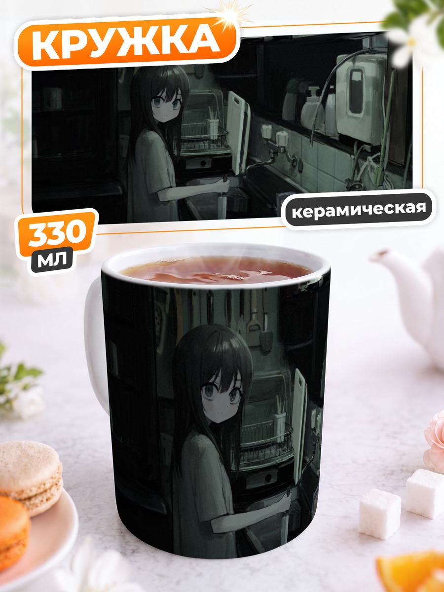 Кружка керамическая Девушка с ножом