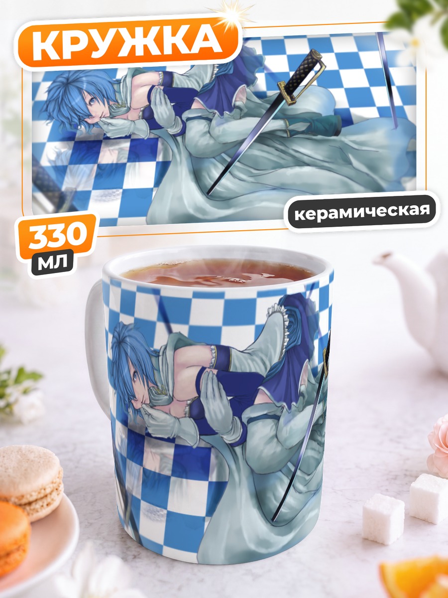 Кружка керамическая Саяка Мики с мечом