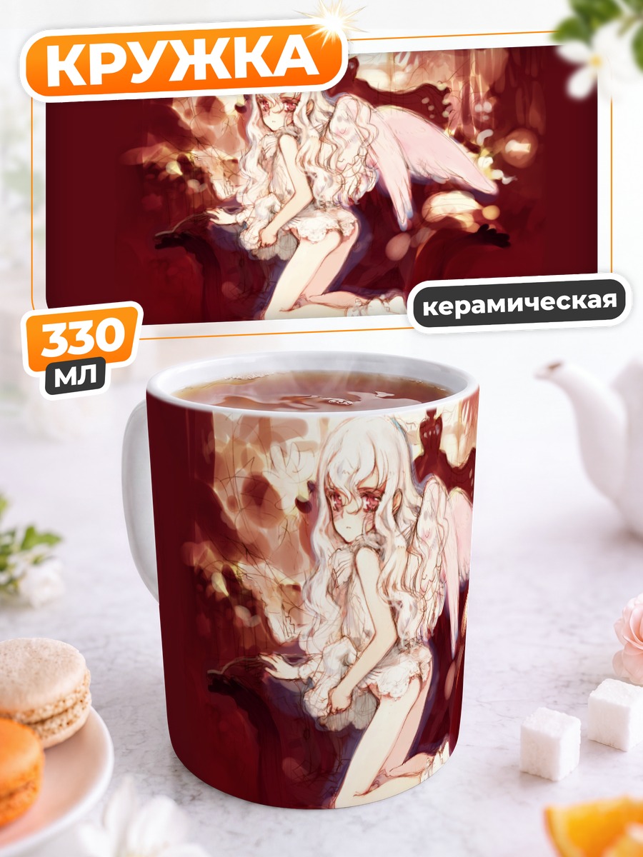 Кружка керамическая Ангел в красном