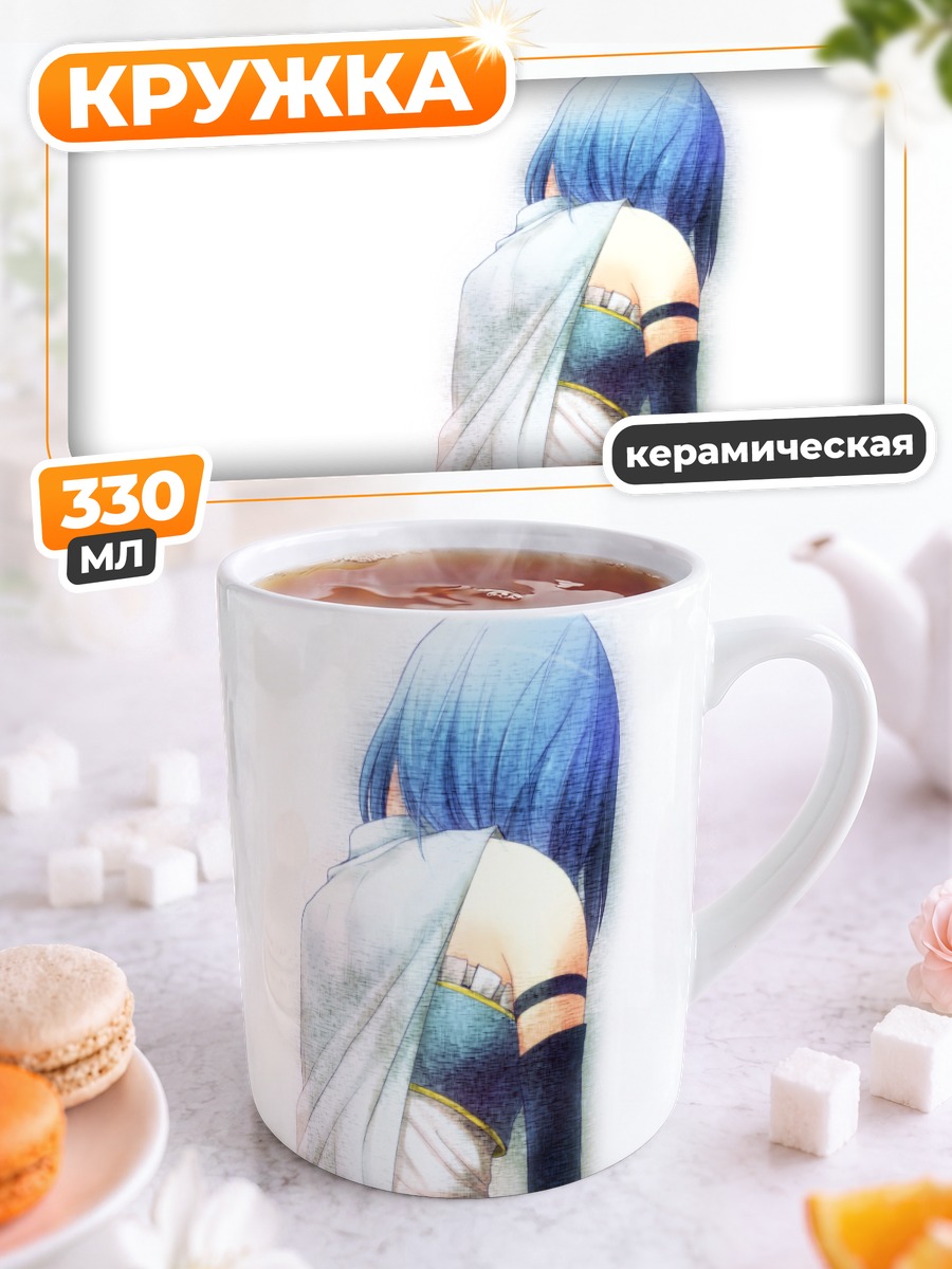Кружка керамическая Саяка Мики в белом