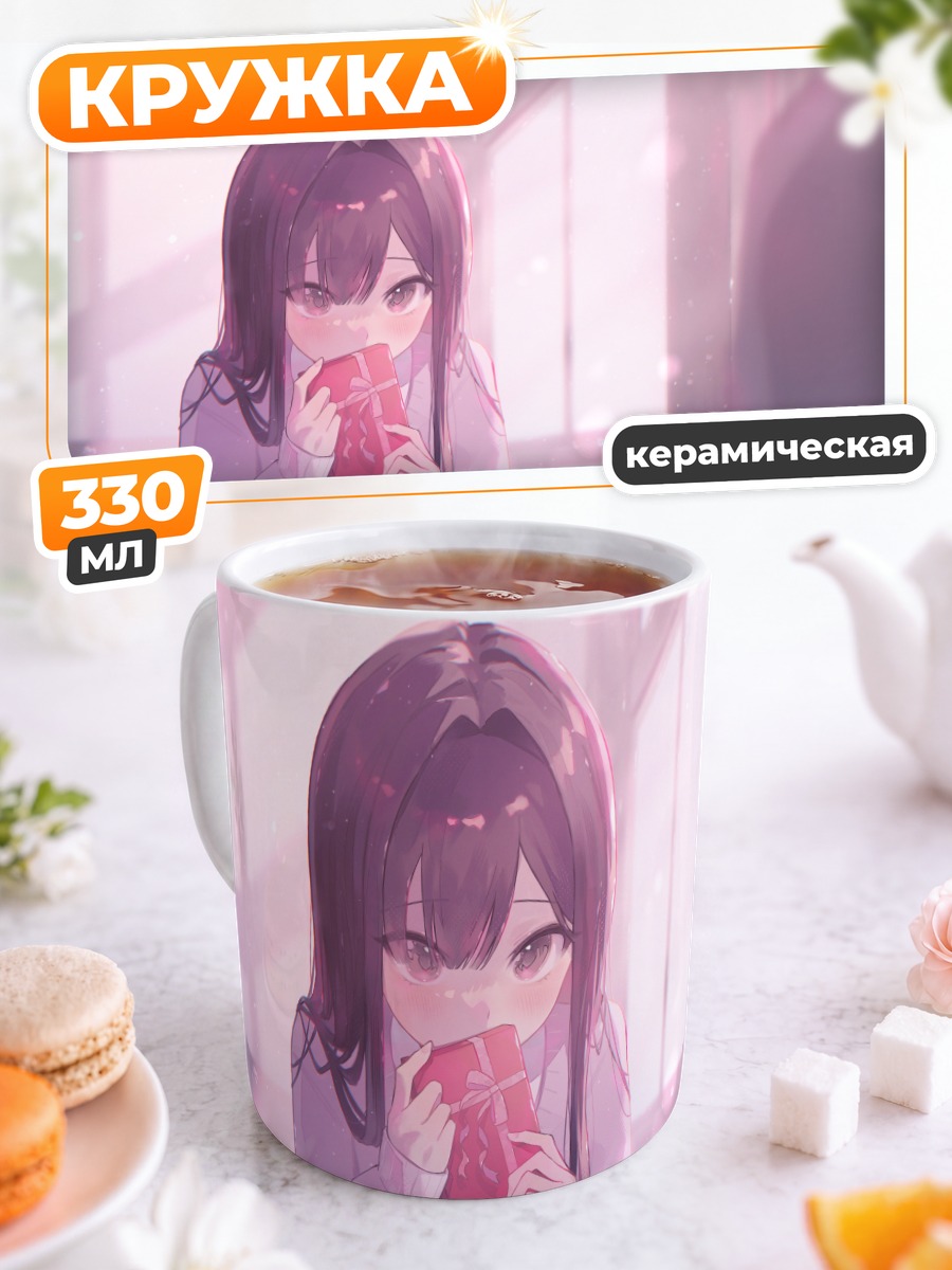 Кружка керамическая Девушка с напитком