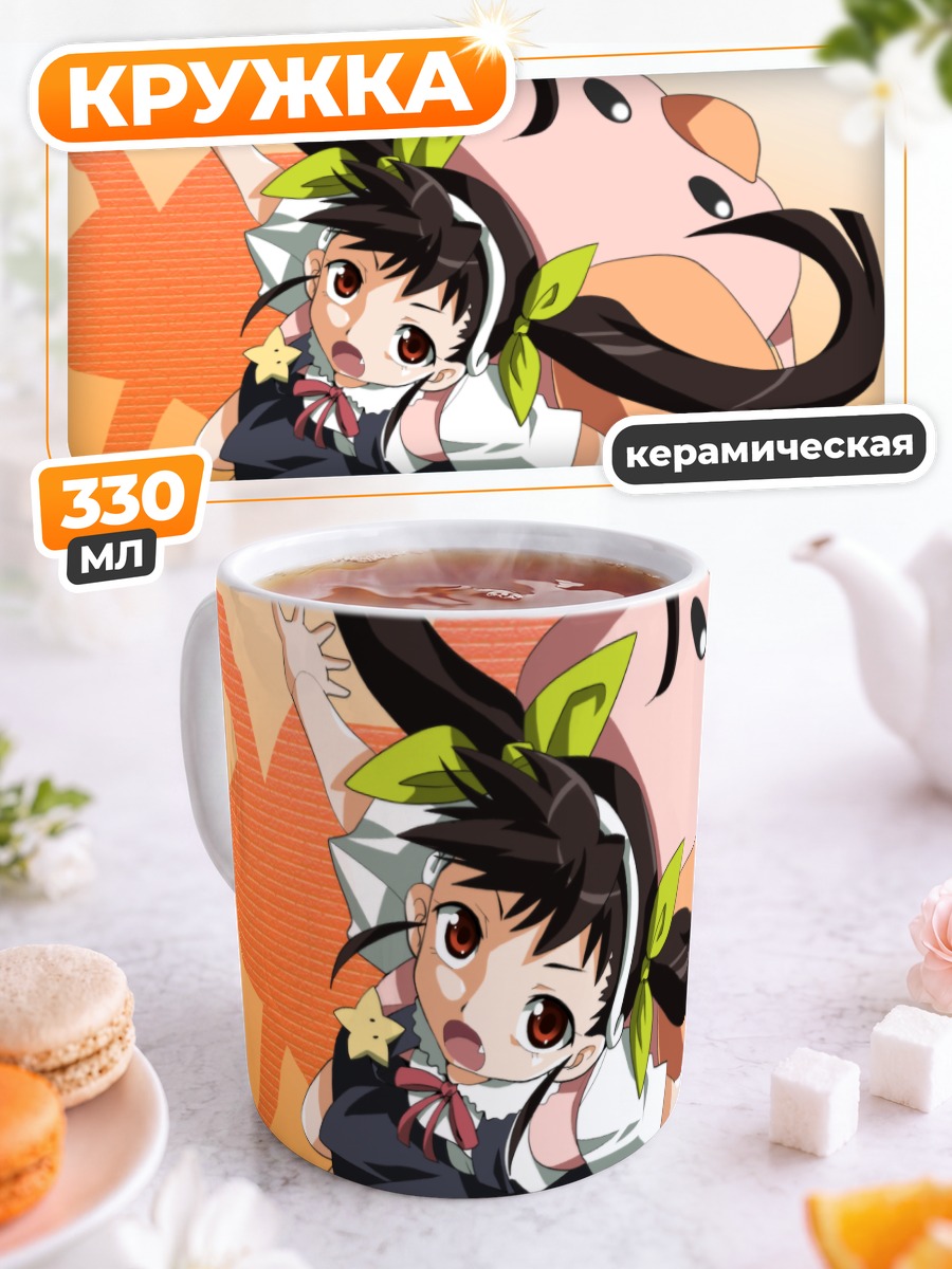 Кружка керамическая Маёи Хачикуджи и кот