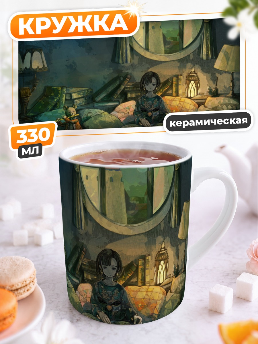 Кружка керамическая Девушка с флейтой