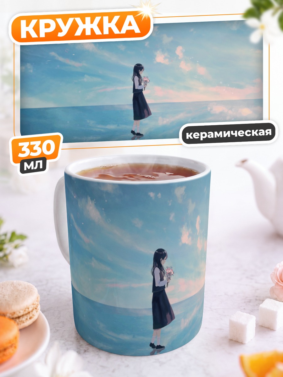 Кружка керамическая Девушка в облаках