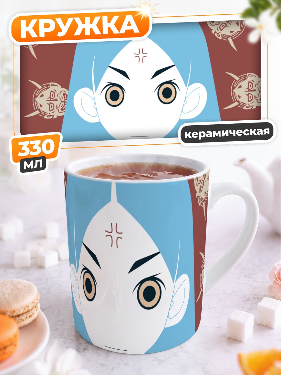 Кружка керамическая Кицу Чири в узорах