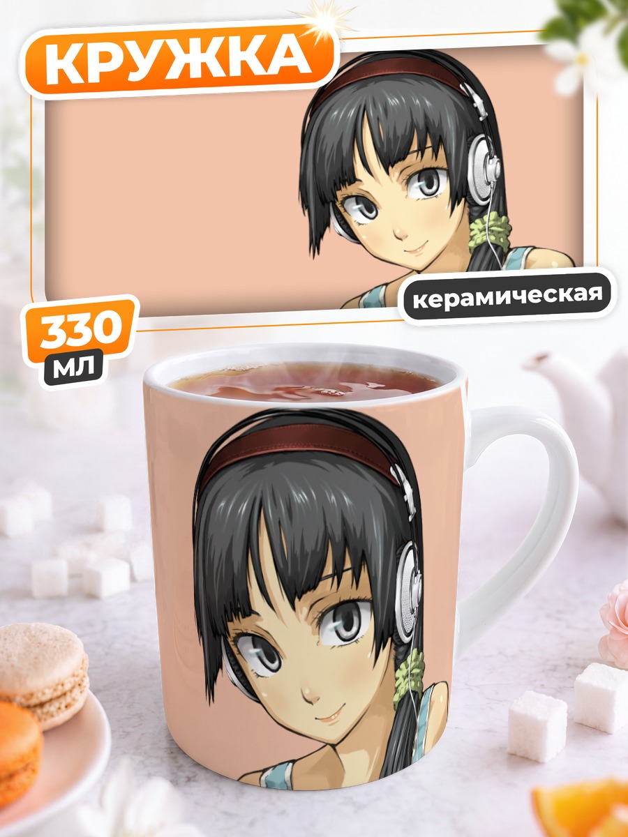 Кружка керамическая Мио Акияма в наушниках
