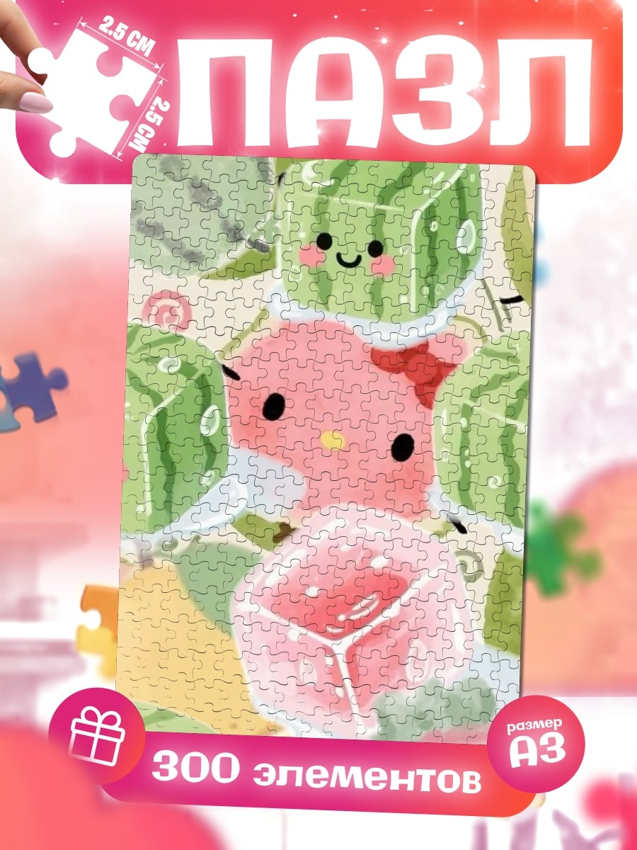 Пазлы Hello Kitty с арбузом