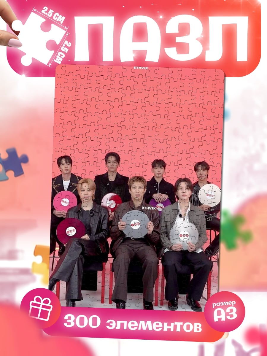 Пазлы Группа BTS с пластинками