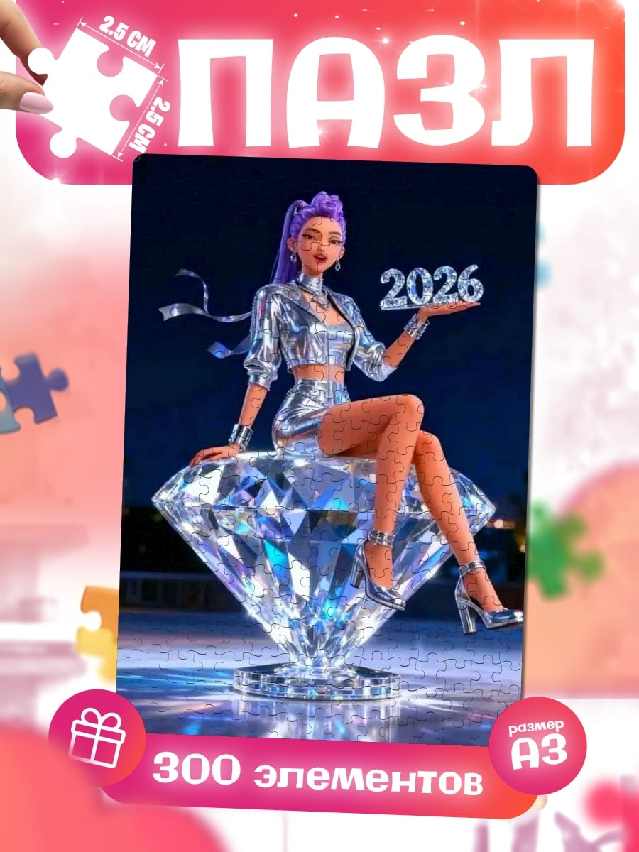 Пазлы Девушка с годом 2026