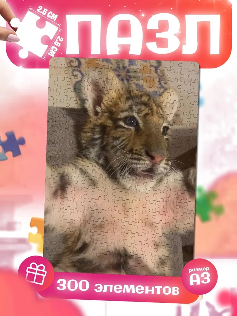 Пазлы Тигренок лежит