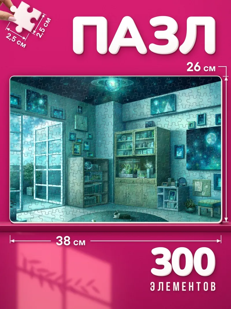 Пазлы Звездная комната с книгами