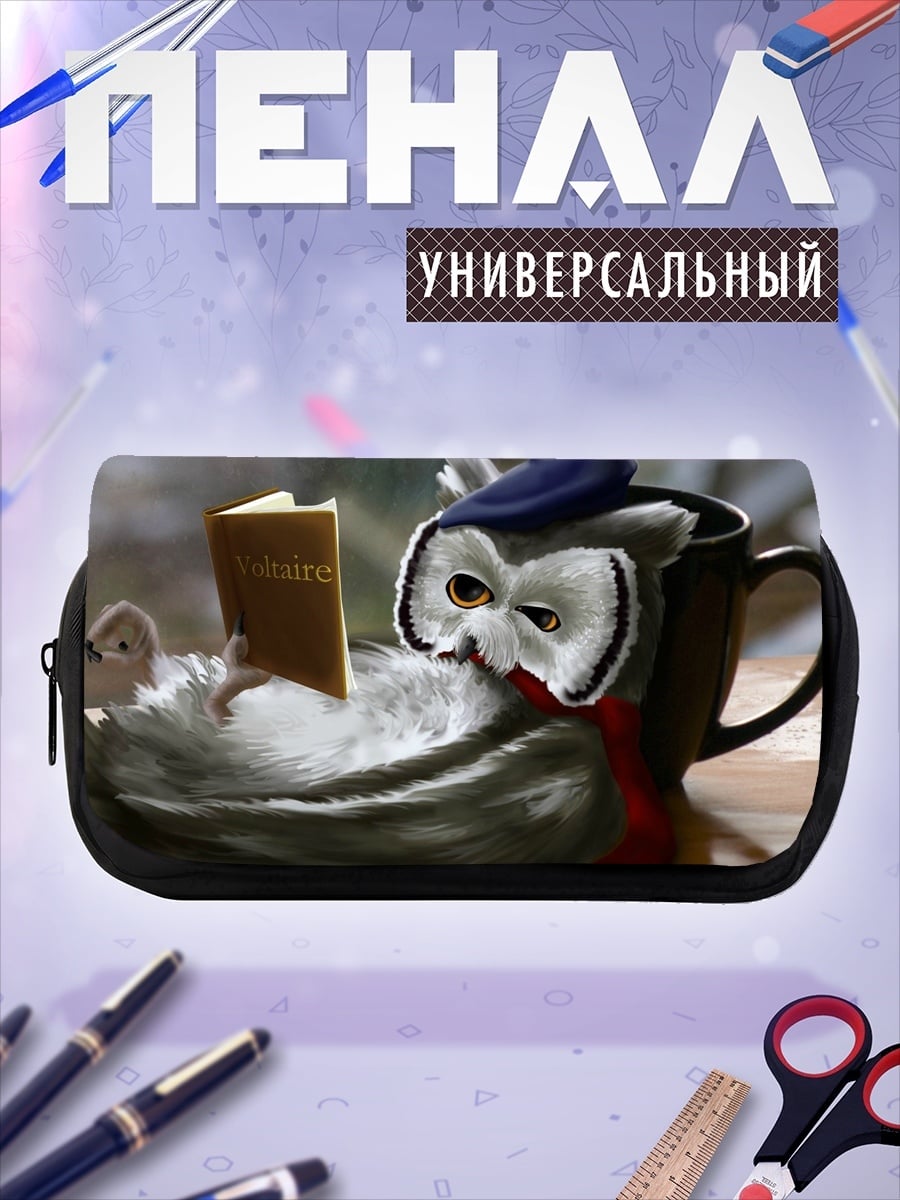 Пенал-косметичка Сова Читает Книгу
