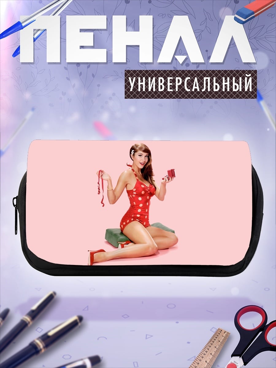 Пенал-косметичка Девушка в горошек