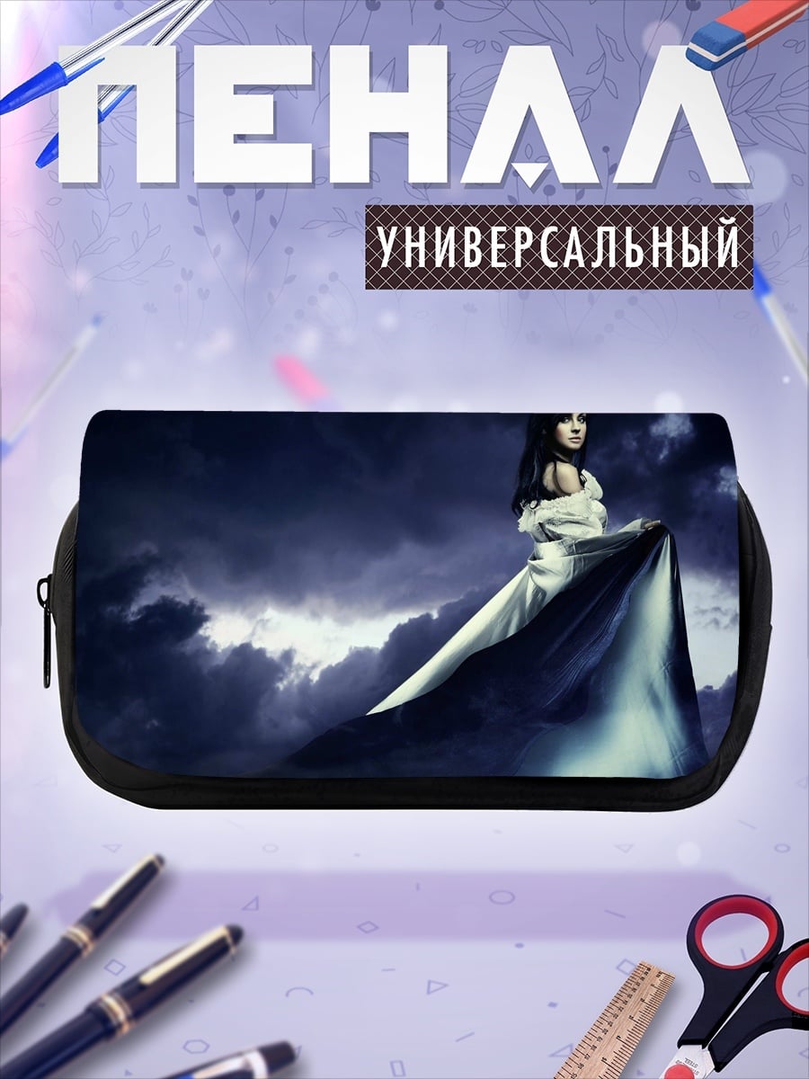 Пенал-косметичка девушка в платье