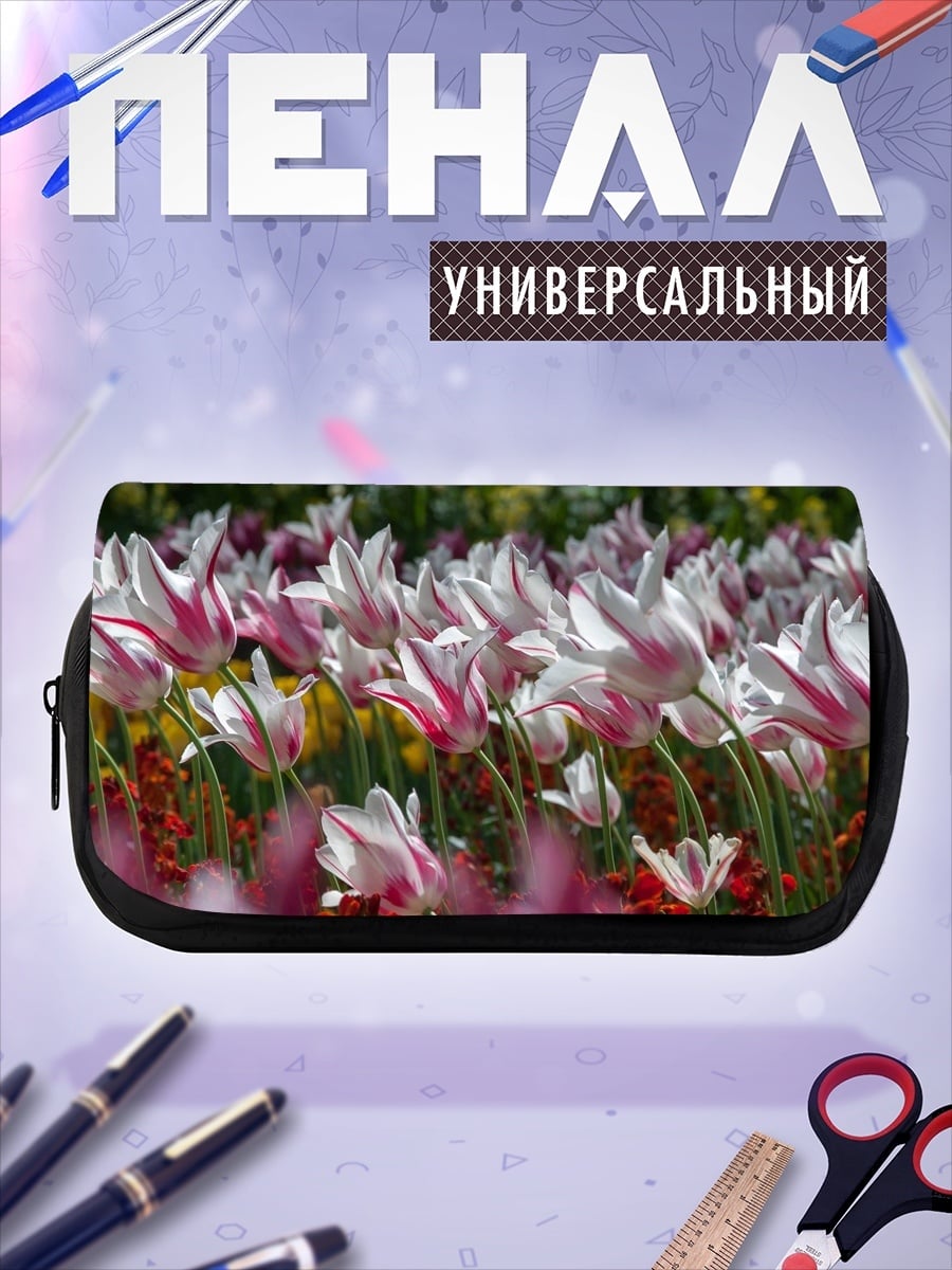 Пенал-косметичка Поле тюльпанов весной