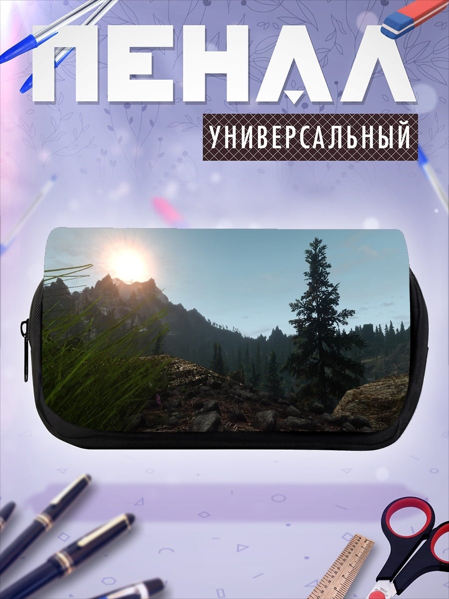 Пенал-косметичка Горный лес на закате