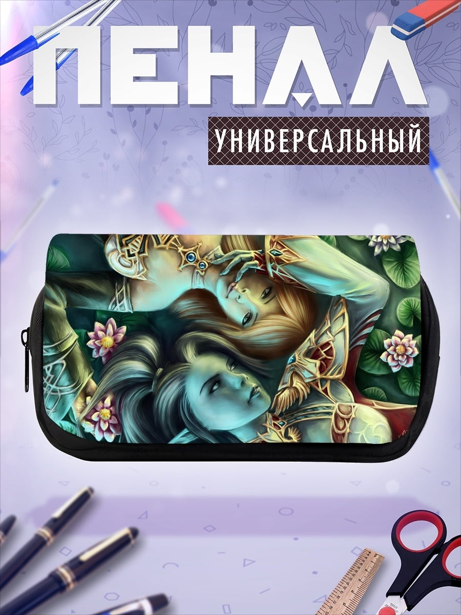 Пенал-косметичка Водные нимфы в цветах