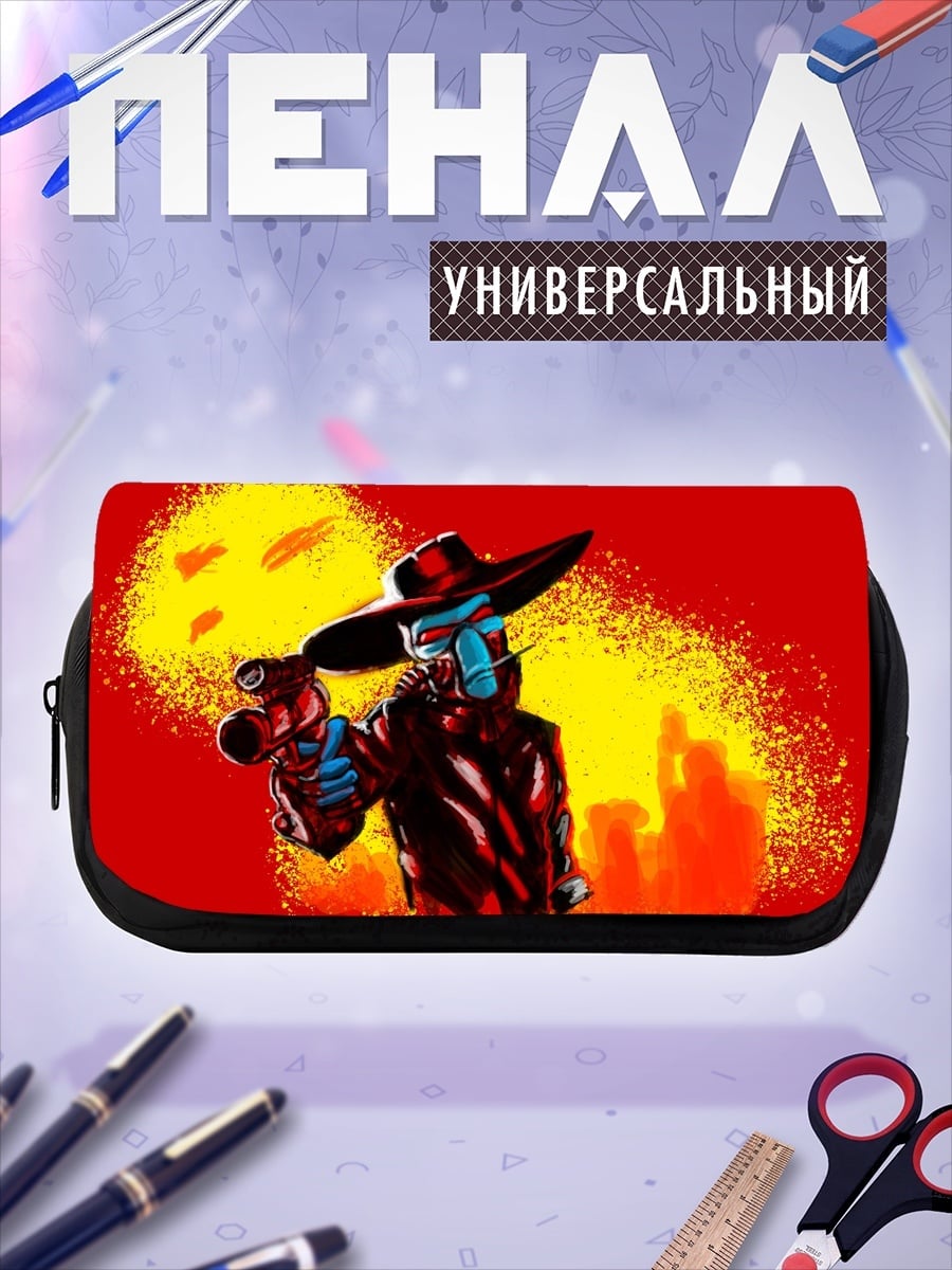 Пенал-косметичка ковбой с револьвером
