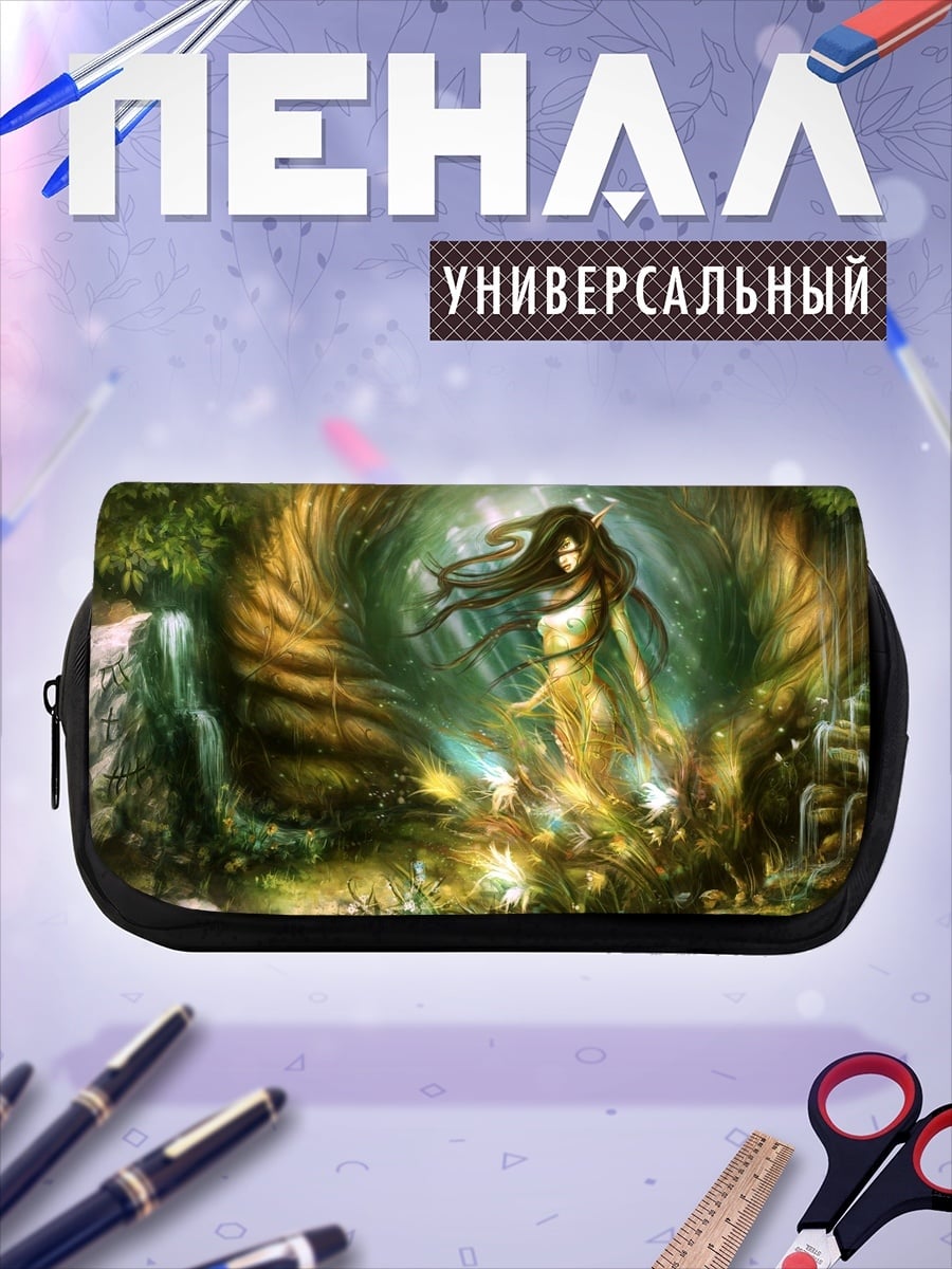 Пенал-косметичка Лесная нимфа у водопада