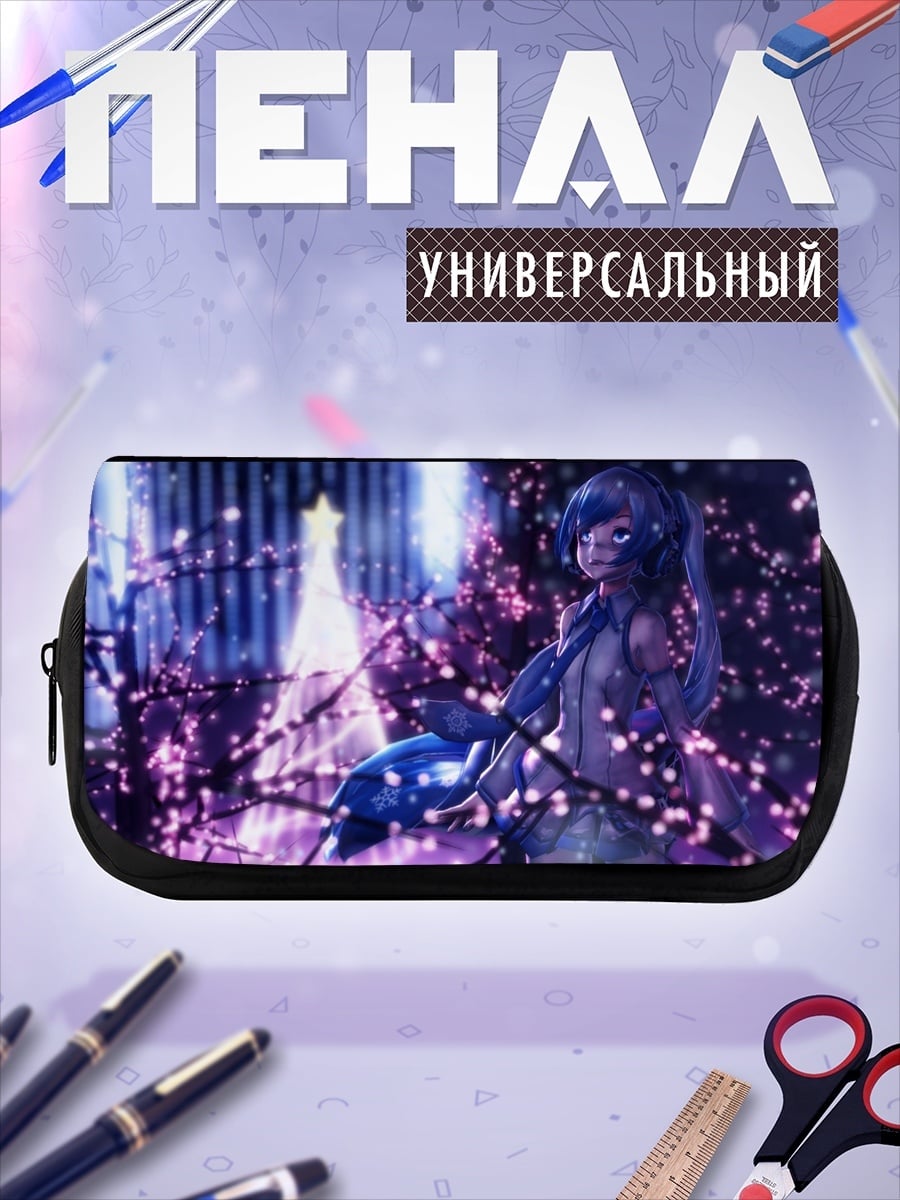 Пенал-косметичка Аниме девушка в цветах