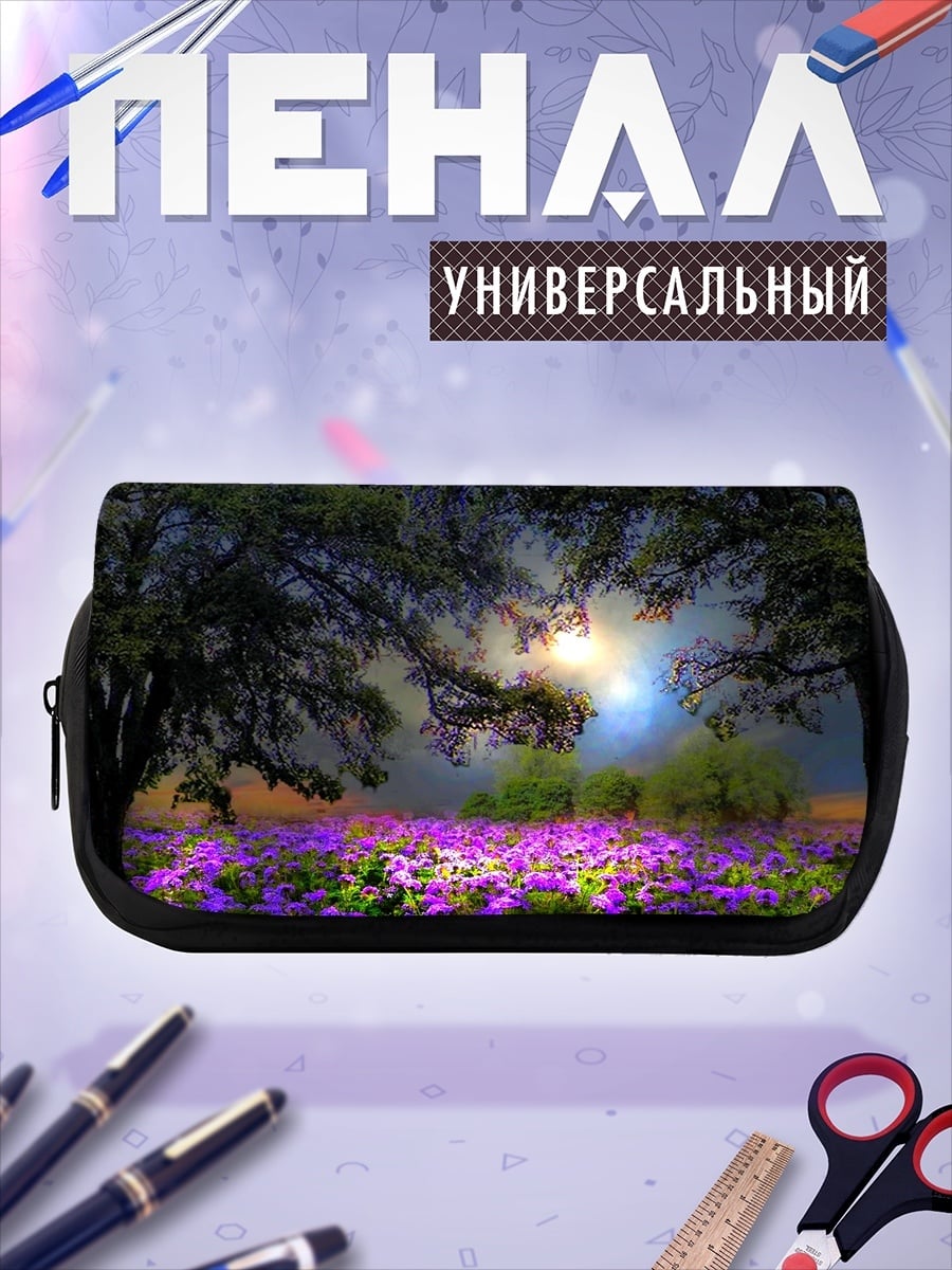 Пенал-косметичка Волшебный лес с цветами