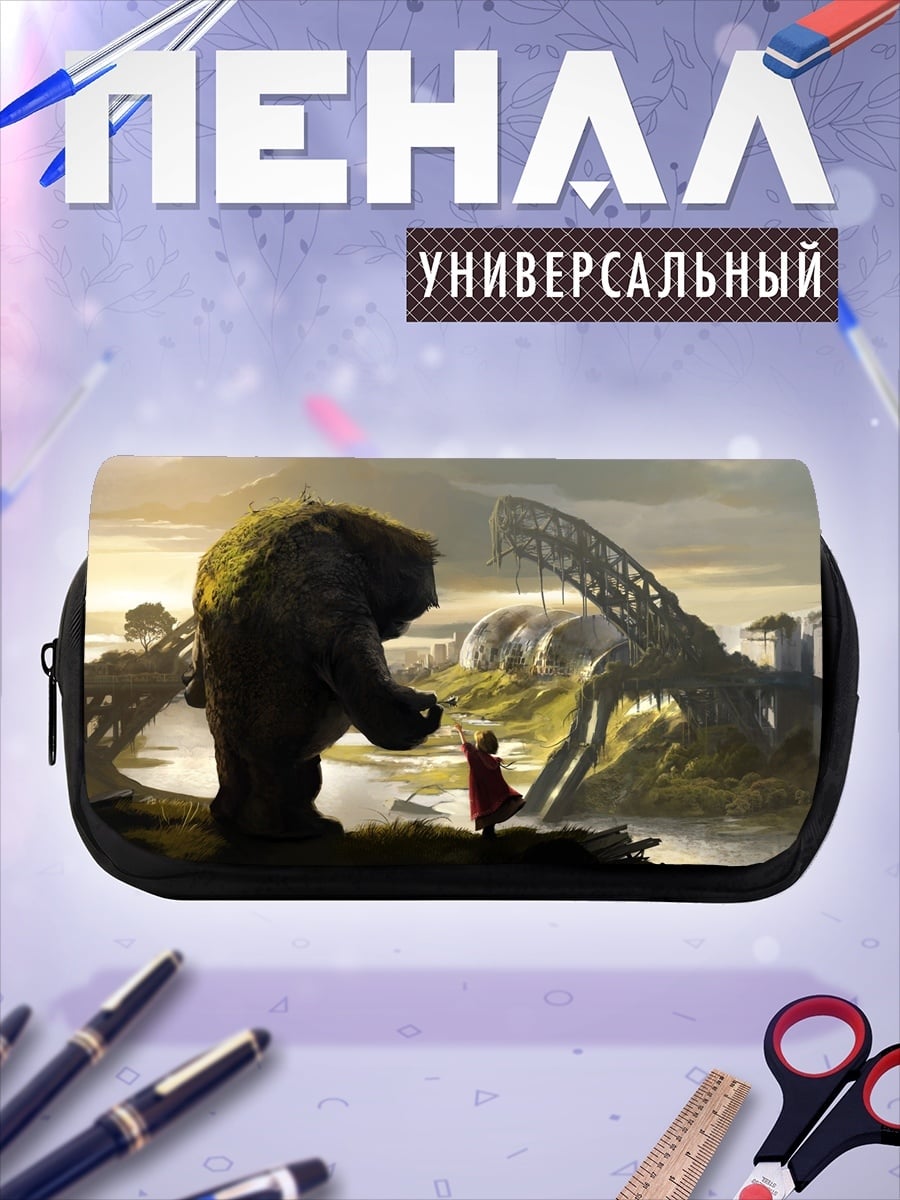 Пенал-косметичка медведь и девочка