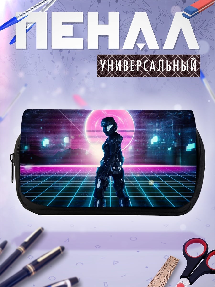 Пенал-косметичка Киберпанк девушка