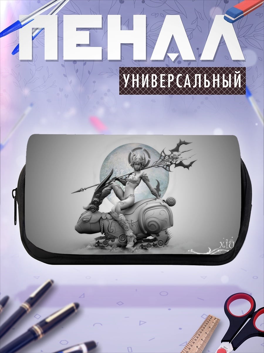 Пенал-косметичка Девушка на скутере