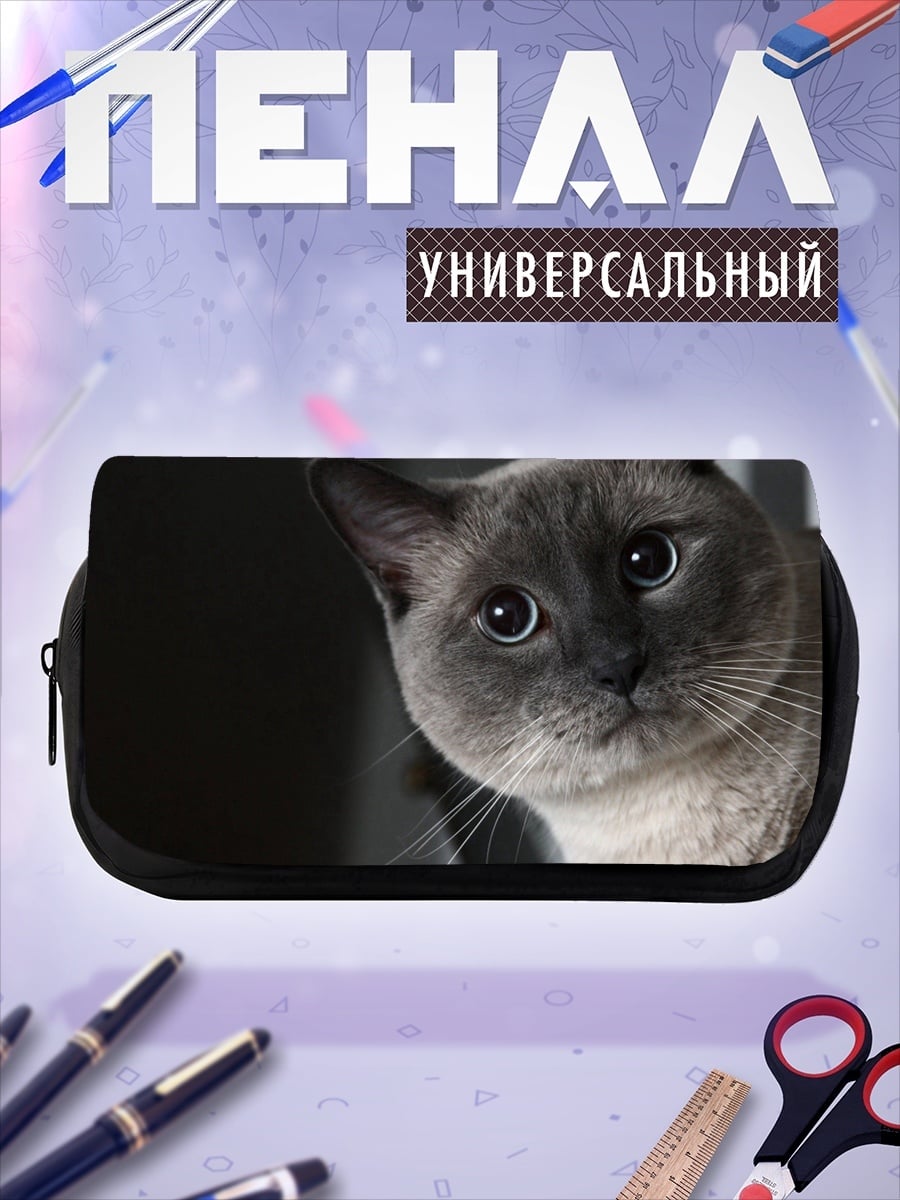 Пенал-косметичка Задумчивый кот