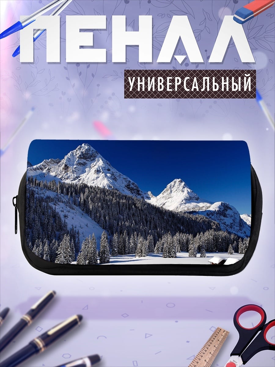 Пенал-косметичка Зимние горы и лес