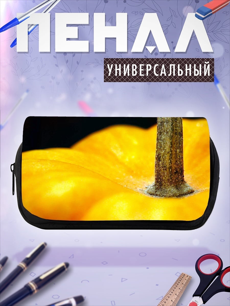 Пенал-косметичка Тыква на черном фоне