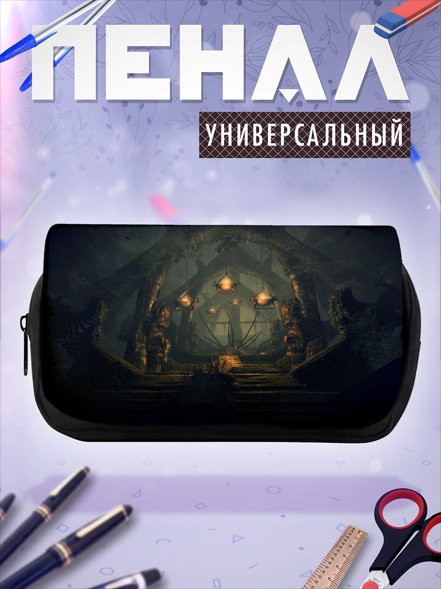 Пенал-косметичка древний зал с статуями