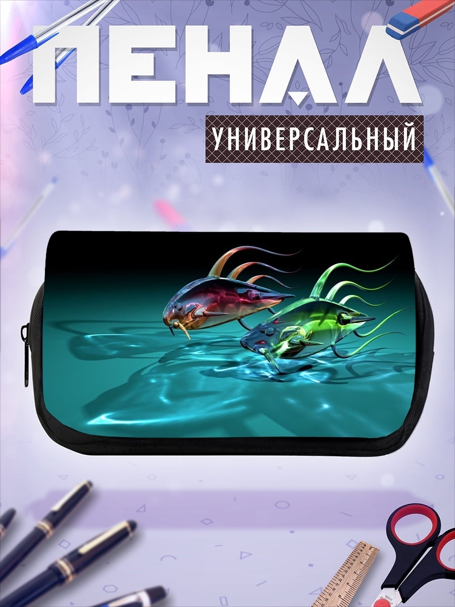 Пенал-косметичка Две футуристичные рыбы
