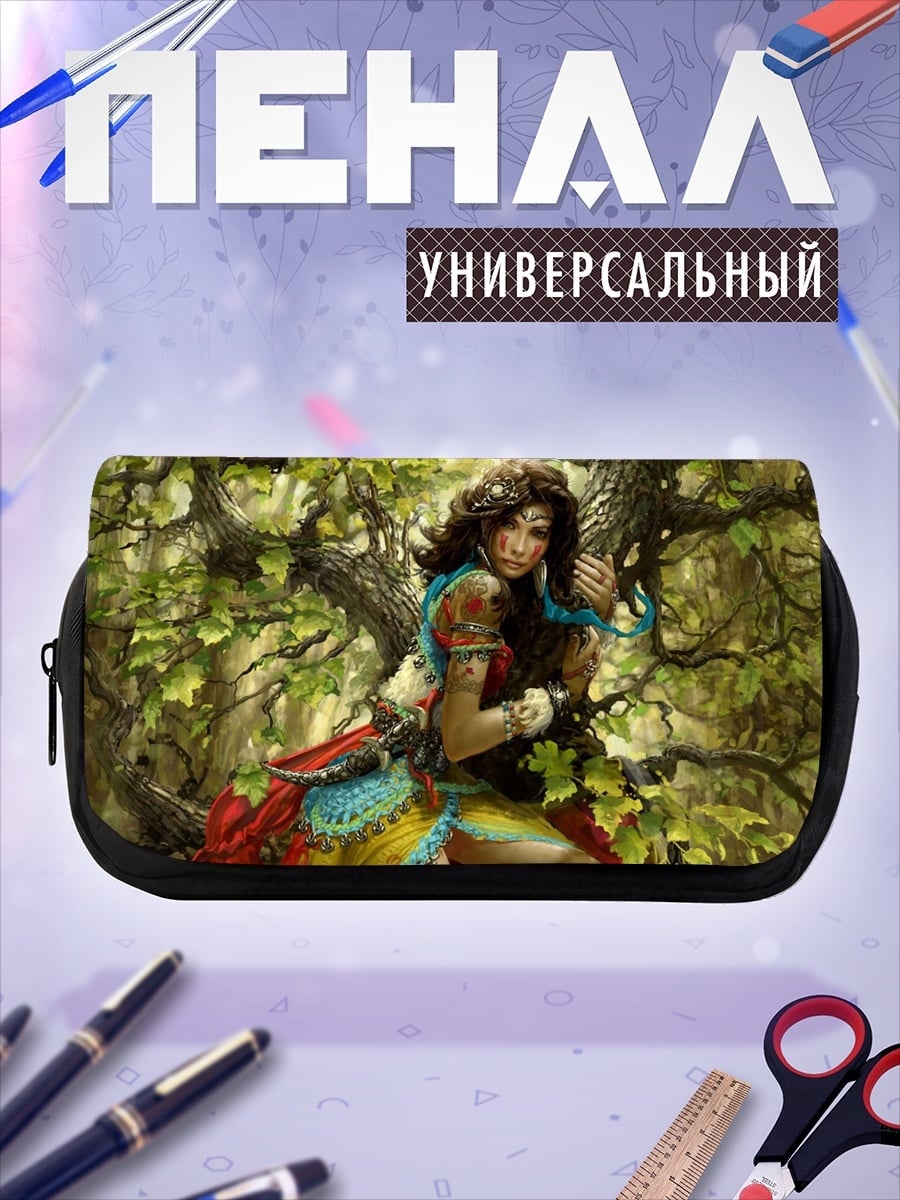 Пенал-косметичка Девушка в лесу