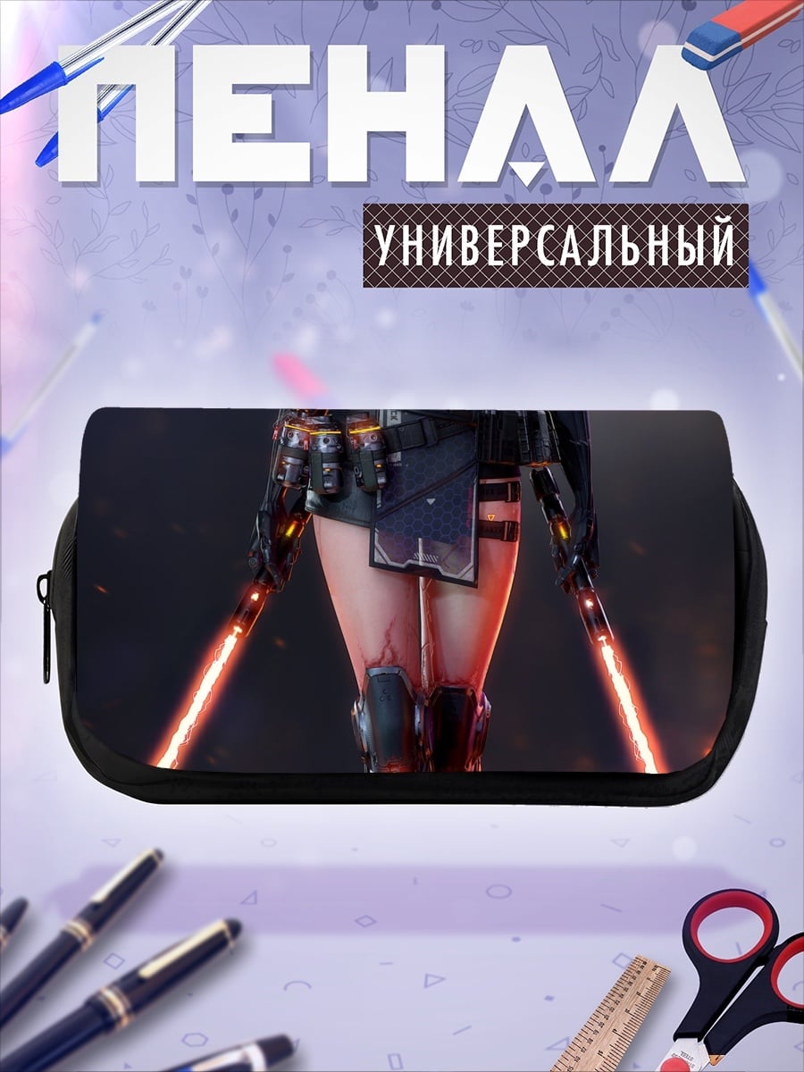 Пенал-косметичка киберпанк девушка самурай