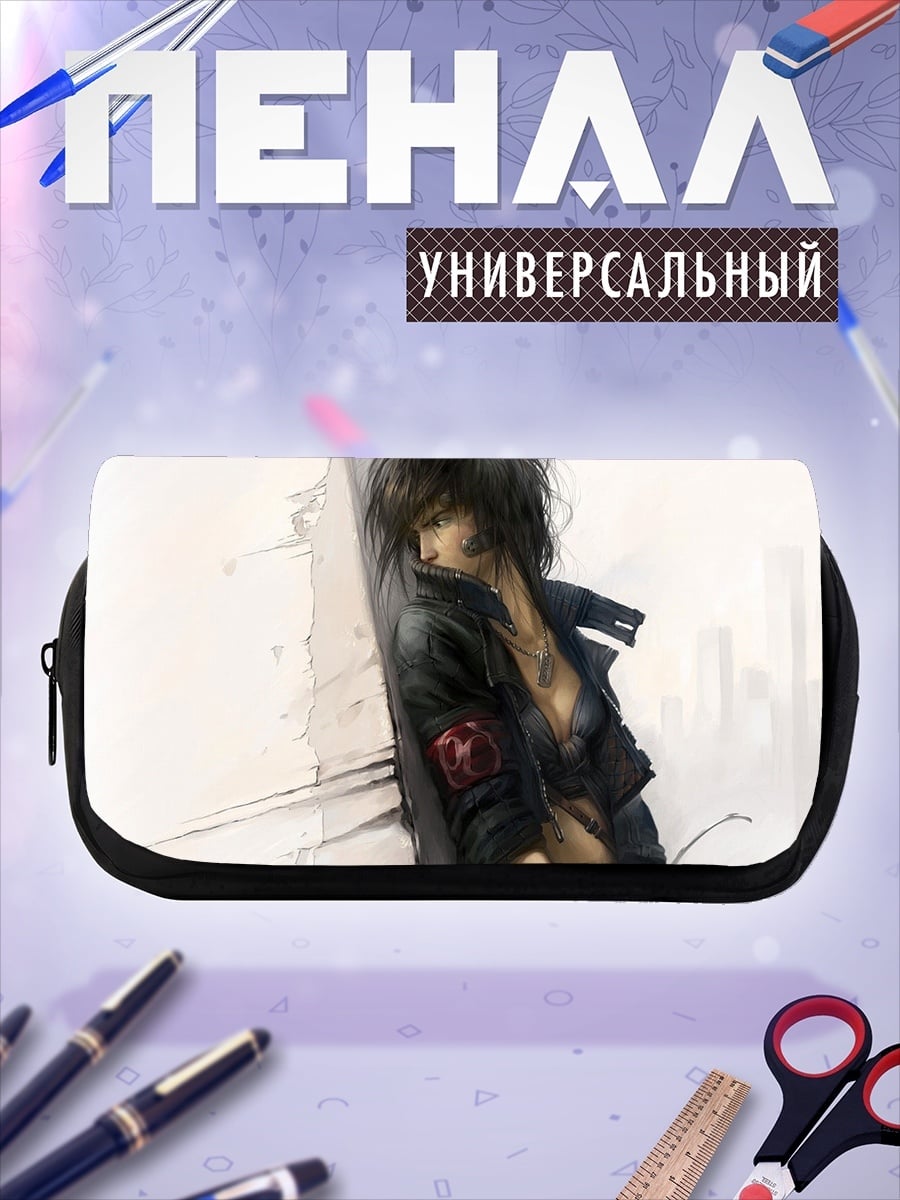 Пенал-косметичка Девушка в куртке