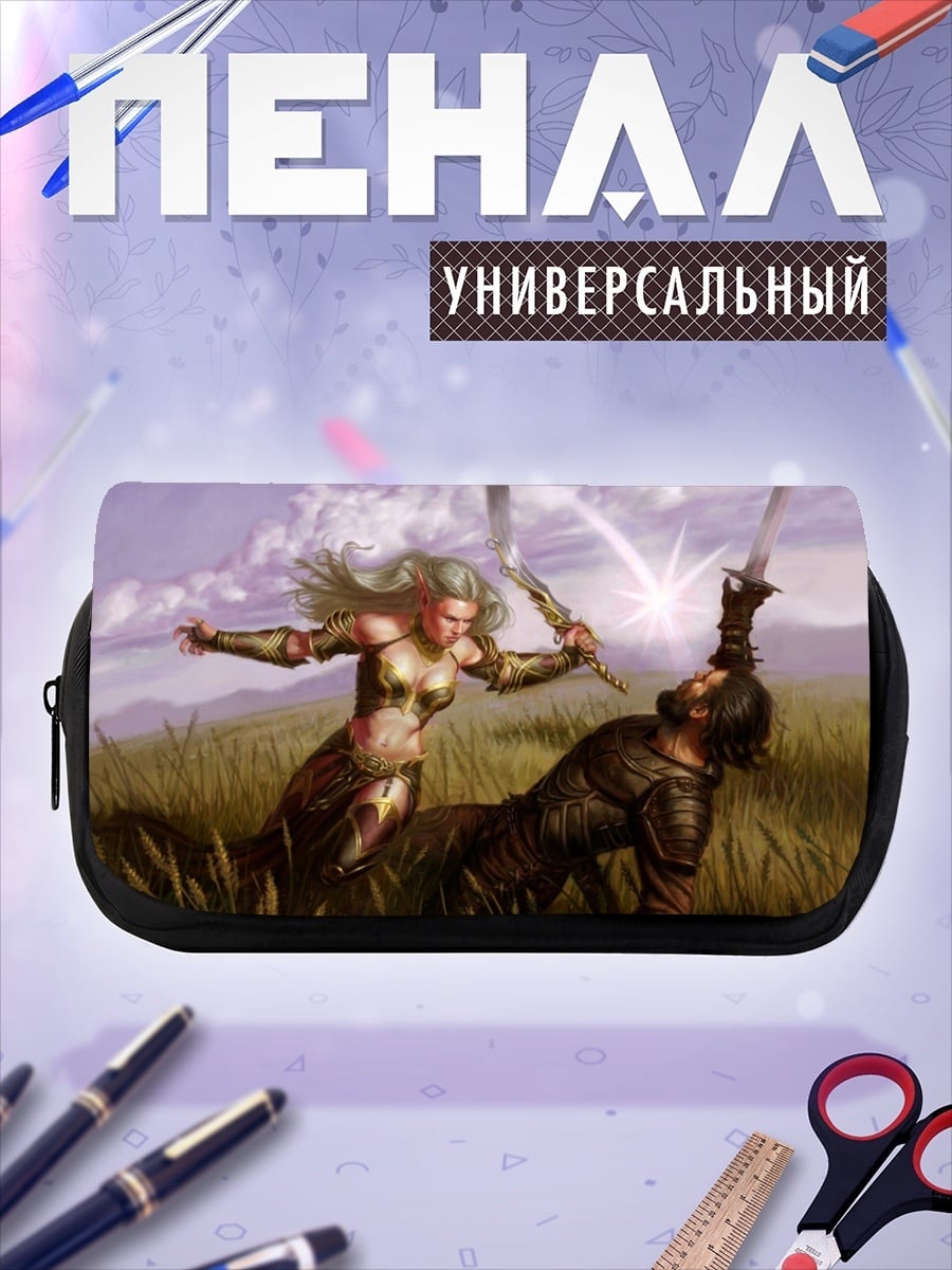 Пенал-косметичка женщина воин